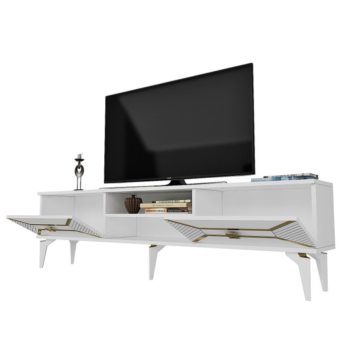 Hanah Home Soporte para TV Yumedi Blanco y Dorado Hanah Home Soporte para TV Yumedi Blanco y Dorado